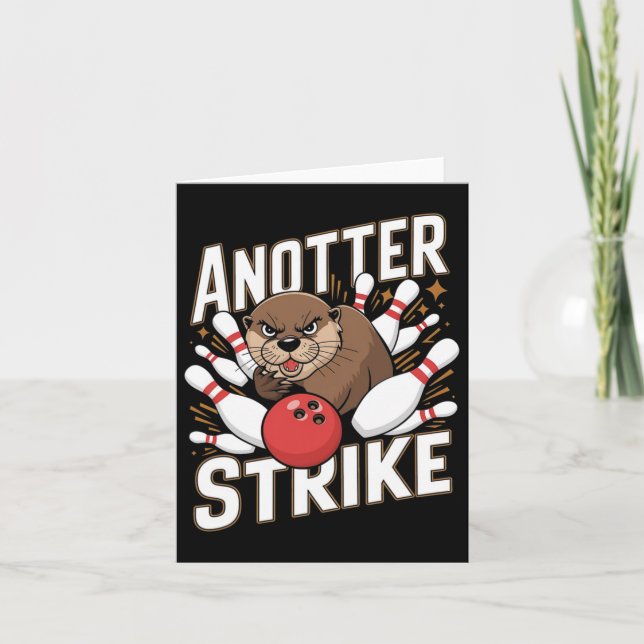 Tarjeta Funny Bowling Strike Pun - Otra huelga más (Anverso)