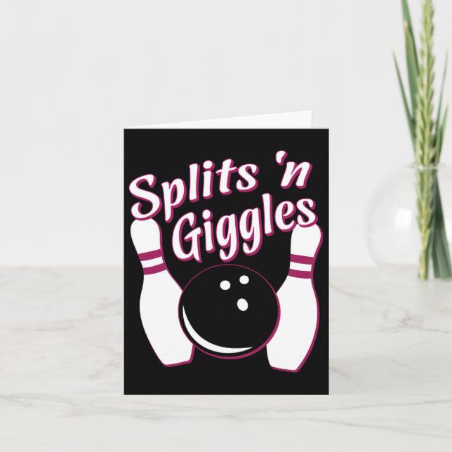 Tarjeta Funny Bowling Team se esparce y Giggles (Anverso)