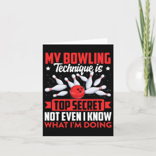 Tarjeta Funny Bowling Technique Ll Bowler Hombres Niños