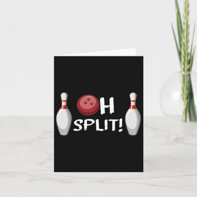 Tarjeta Funny Bowling Ten Pin Laughler Bowler Oh Split Ha (Anverso)