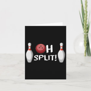 Tarjeta Funny Bowling Ten Pin Laughler Bowler Oh Split Ha
