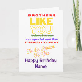 Tarjeta Funny Brother Verse Happy Birday Card