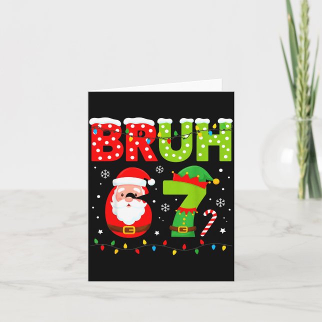 Tarjeta Funny Bruh 67 Six Seven 6 7 Meme Christmas Boys Sa (Anverso)