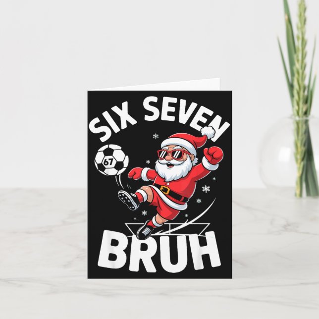 Tarjeta Funny Bruh Soccer Santa 67 Meme Christmas Xmas Paj (Anverso)