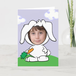 Tarjeta Funny Bunny Rabbit Photo Face Template