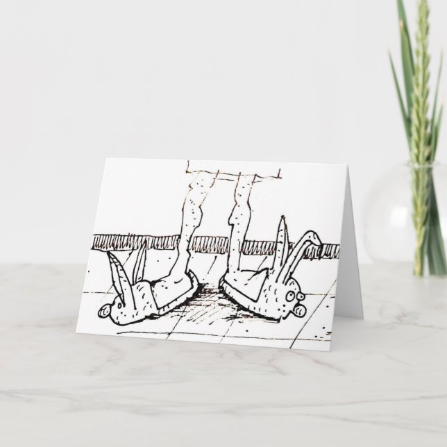 Tarjeta Funny Bunny Slippers Feliz cumpleaños Cartoon Card (Anverso)