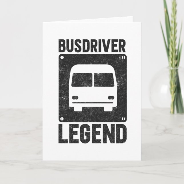 Tarjeta Funny Bus Driver Legend School Bus (Anverso)