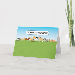 Tarjeta Funny Butt Sniffing Dogs Birthday Card