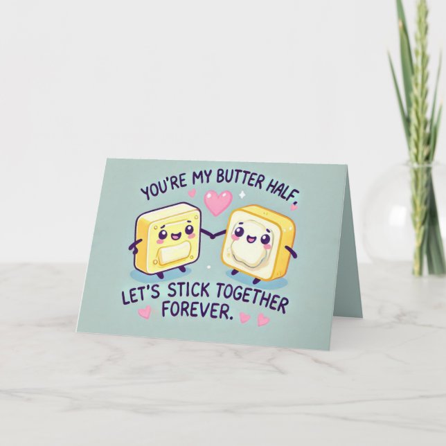Tarjeta Funny Butter Half día de San Valentín (Anverso)