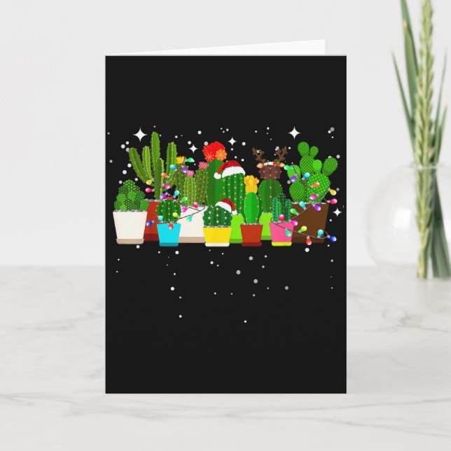Tarjeta Funny Cactus Christmas Tree  (Anverso)