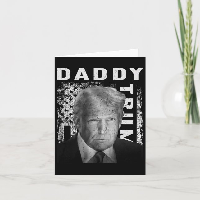 Tarjeta Funny Camisetas de Trump: Papi diseña casa para mu (Anverso)