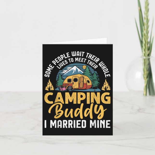 Tarjeta Funny Camping Camper Pareja Camping Amante (Anverso)