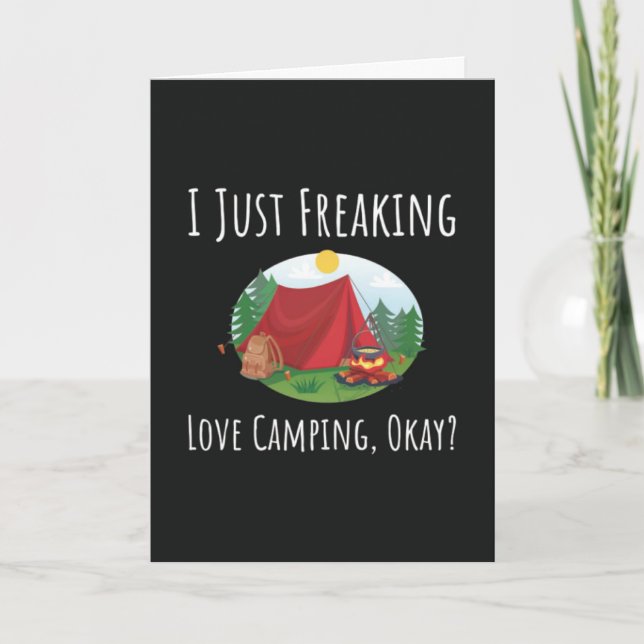 Tarjeta Funny Camping Lover Cards Camper Outdoors Campfire (Anverso)