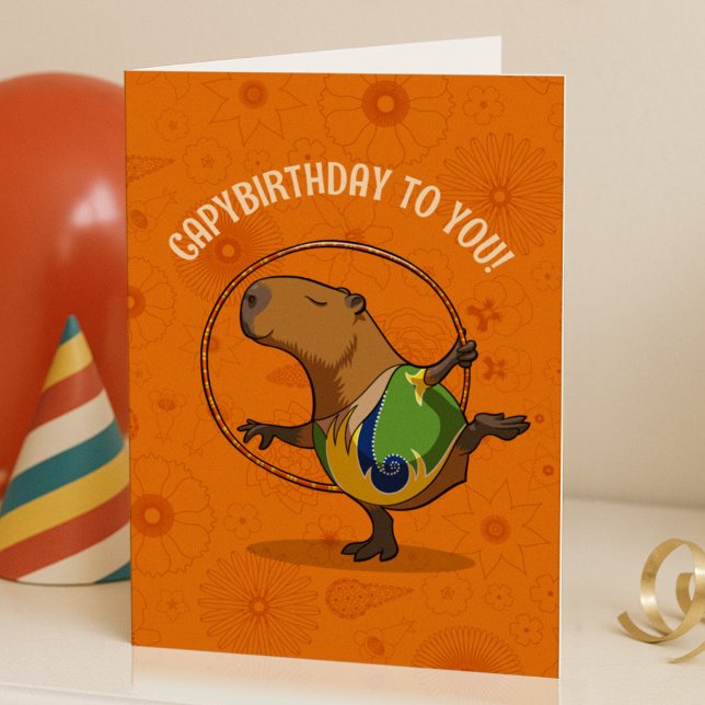Tarjeta Funny Capybara Capybirthday To You! Birthday Art (Subido por el creador)