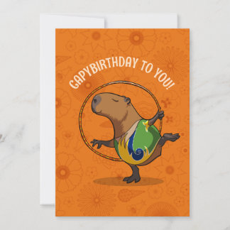 Tarjeta Funny Capybara Capybirthday To You! Dancer Cartoon