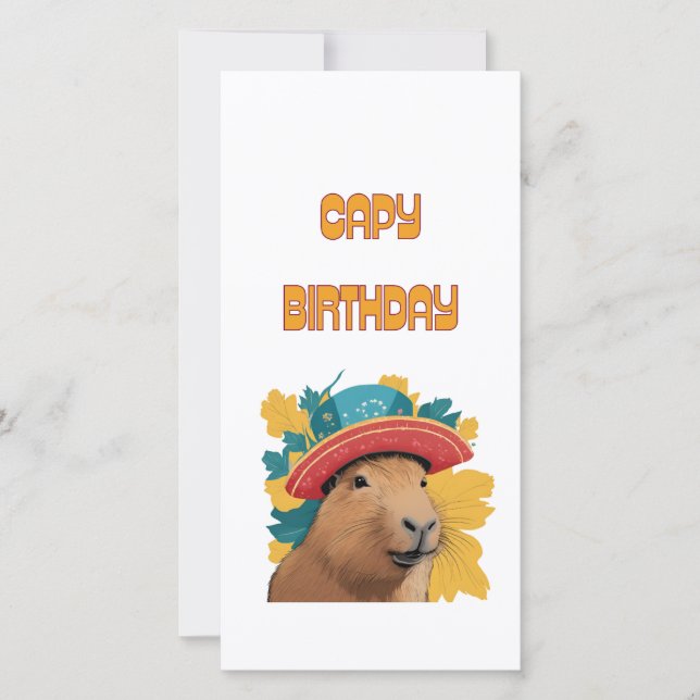 Tarjeta Funny Capybara Pun Birday Card (Anverso)