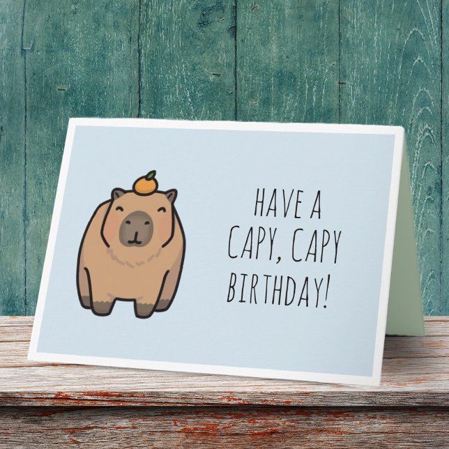 Tarjeta Funny Capybara Pun Birday Card (This card is perfect for capybara and pun enthusiasts everywhere!)