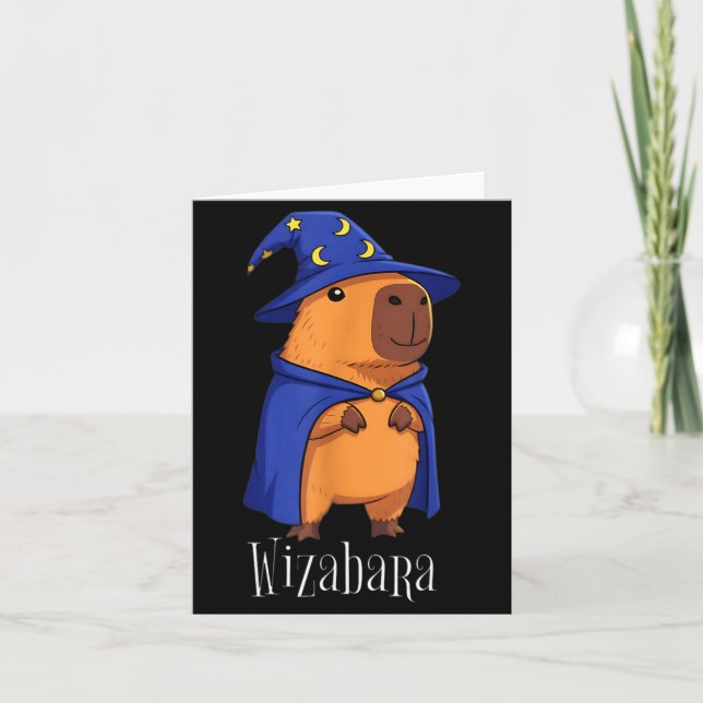 Tarjeta Funny Capybara Wizard Costume Wizabara Graphic Kid (Anverso)