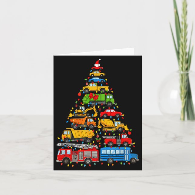 Tarjeta Funny Car Christmas Tree Xmas Light Boys Kids Todd (Anverso)