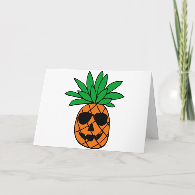 Tarjeta Funny Carácter de calabaza de piña de Halloween (Anverso)