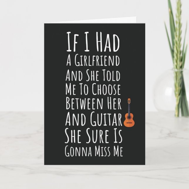 Tarjeta Funny Cards For Male Guitar Players Men Teen Boys  (Anverso)