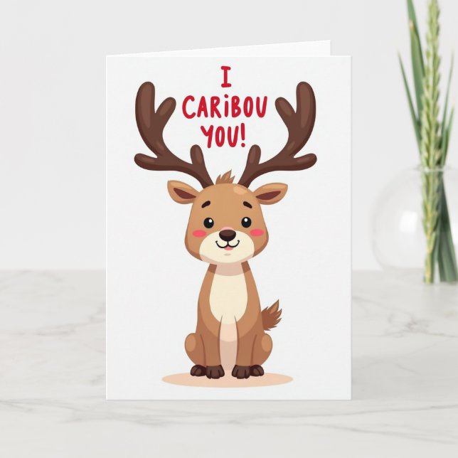 Tarjeta Funny Caribou Care About You Card (Anverso)