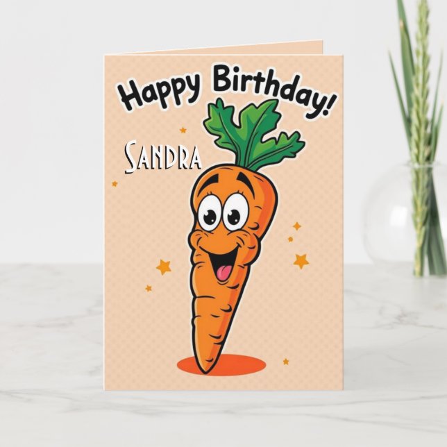 Tarjeta Funny Carrot Happy Birthday (Anverso)