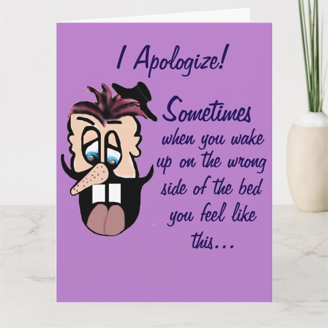 Tarjeta Funny Cartoon Apology  (Anverso)