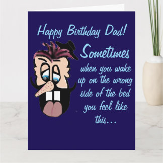 Tarjeta Funny Cartoon Caricature Happy Birthday Dad! Card