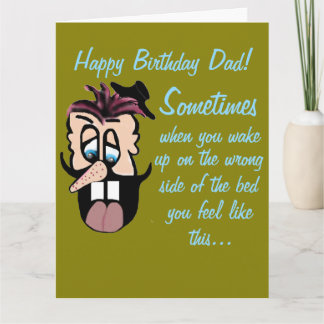 Tarjeta Funny Cartoon Caricature Happy Birthday Dad! Card