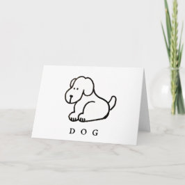 Tarjeta Funny Cartoon Sitting Dog Folded Greeting Card