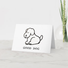 Tarjeta Funny Cartoon Sitting Good Dog Greeting Card