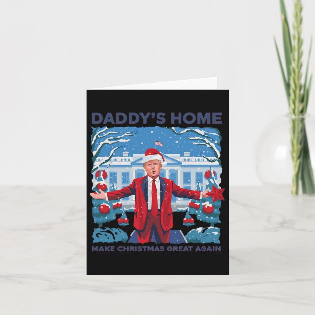 Tarjeta Funny casa Daddys Trump Navidades feos Sweater Xma (Anverso)