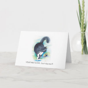 Tarjeta Funny Cat Birthday Blank Inside Card