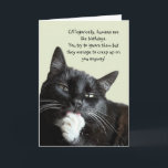 Tarjeta Funny Cat Birthday Card<br><div class="desc">¡Funny tarjeta de cumpleaños que es perfecta para cualquier amante de los gatos que entienda actitudes de gatos! Esta tarjeta es personalizable con tu mensaje personalizado.</div>