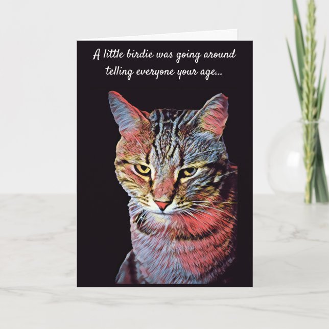 Tarjeta Funny Cat Birthday Card (Anverso)