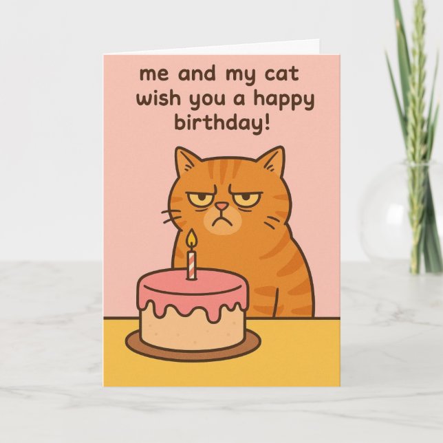 Tarjeta Funny cat birthday card  (Anverso)