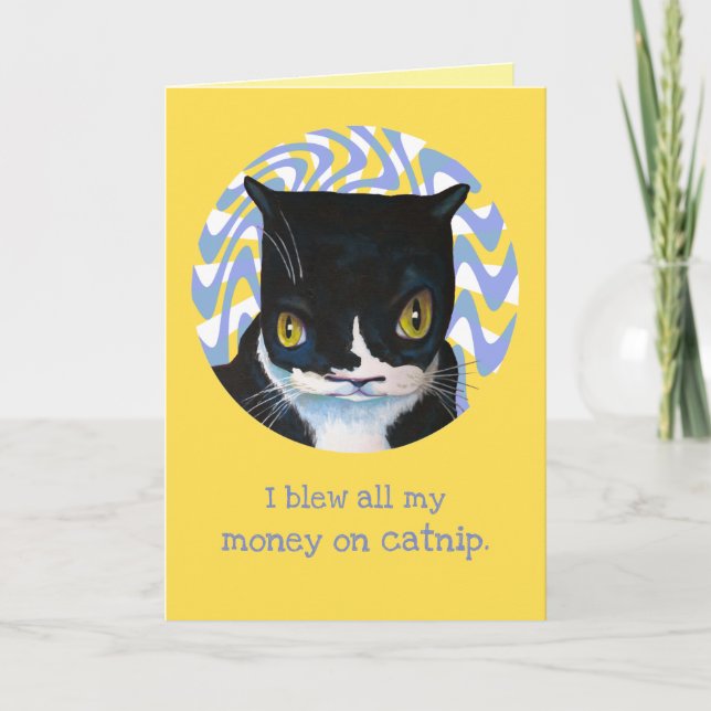 Tarjeta Funny Cat Birthday Card (Anverso)