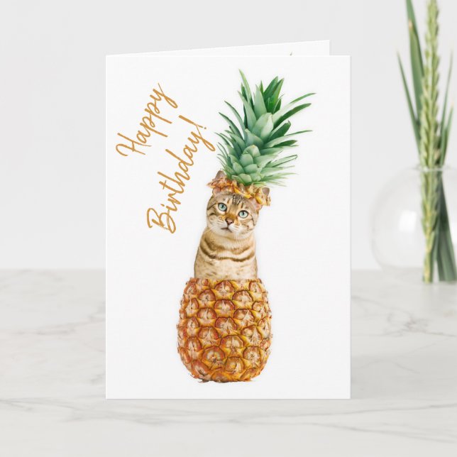 Tarjeta Funny Cat Birthday Card (Anverso)