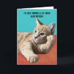 Tarjeta Funny Cat Birthday Card<br><div class="desc">La graciosa tarjeta de cumpleaños del gato es perfecta para cualquier amante del gato. Esta tarjeta es personalizable con tu mensaje personalizado.</div>