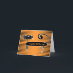 Tarjeta Funny Cat Birthday Card Naranja<br><div class="desc">Funny Cat Birthday Card Naranja Blank dentro para su Ilustracion de mensajes y diseño por Poramit</div>