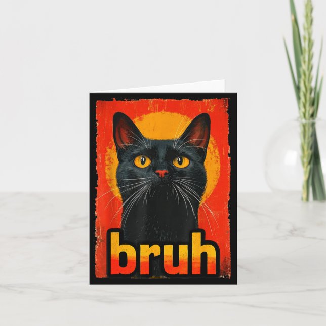 Tarjeta Funny Cat Bruh For Teens Boys Girls Men Women Meme (Anverso)