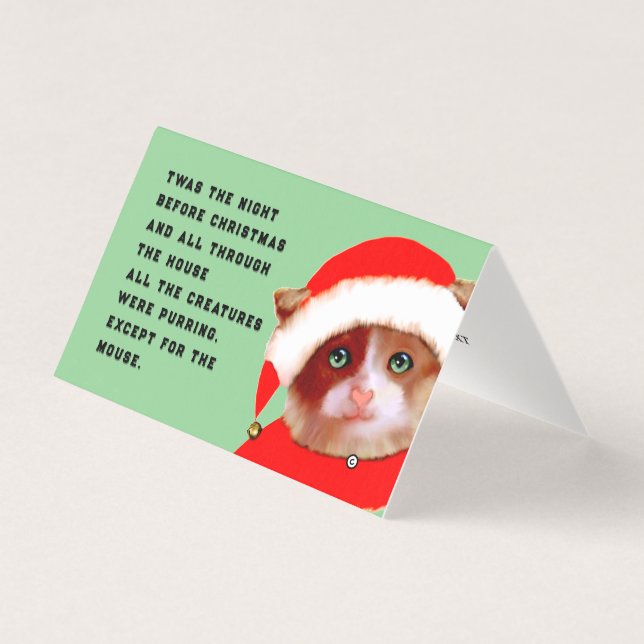 Tarjeta Funny Cat Christmas (Anverso)