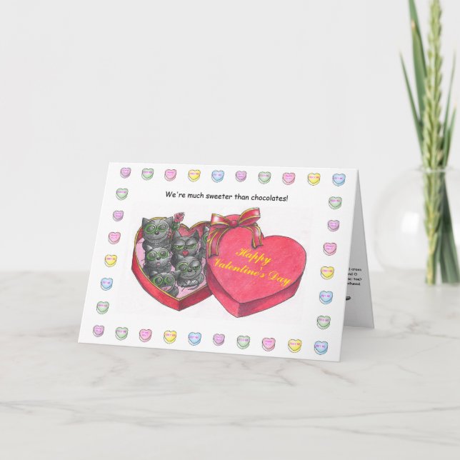 Tarjeta Funny cat El día de San Valentín card (Anverso)