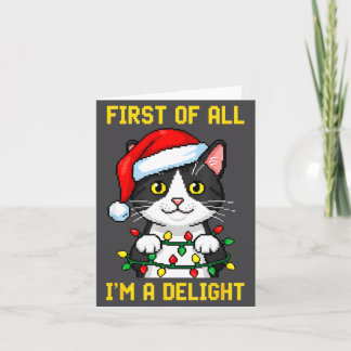 Tarjeta Funny Cat First Of All I'm A Delight Retro Gaming