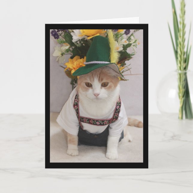 Tarjeta Funny Cat German Birthday (Anverso)