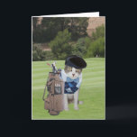 Tarjeta Funny Cat Golfer Birthday<br><div class="desc">Mikey en un jersey de argyle, corbata y gorra en un campo de golf. Puede personalizar del texto. No soy golfista, así que probablemente querrán personalizar el texto, pero será más fácil con las plantillas. Podrías usarlo para otro cumpleaños. Puede cambiar las fuentes, los colores de las fuentes y los...</div>