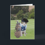 Tarjeta Funny Cat Golfer Birthday<br><div class="desc">Mikey en un jersey de argyle, corbata y gorra en un campo de golf. Puede personalizar del texto. No soy golfista, así que probablemente querrán personalizar el texto, pero será más fácil con las plantillas. Podrías usarlo para otro cumpleaños. Puede cambiar las fuentes, los colores de las fuentes y los...</div>