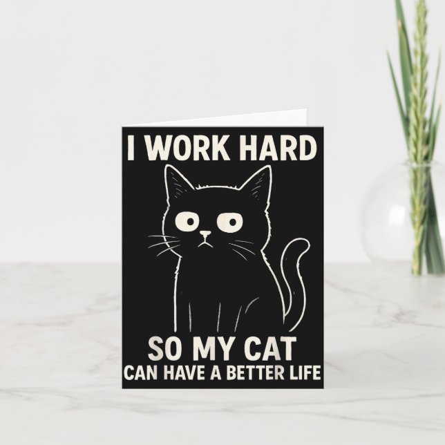 Tarjeta Funny Cat Graphic Tee Men Women Coworker Meme Humo (Anverso)