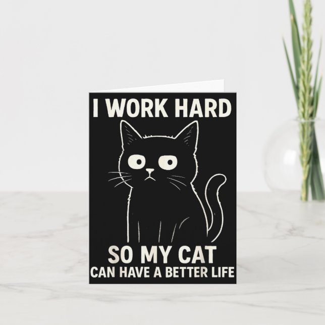 Tarjeta Funny Cat Graphic Tee Men Women Coworker Meme Humo (Anverso)